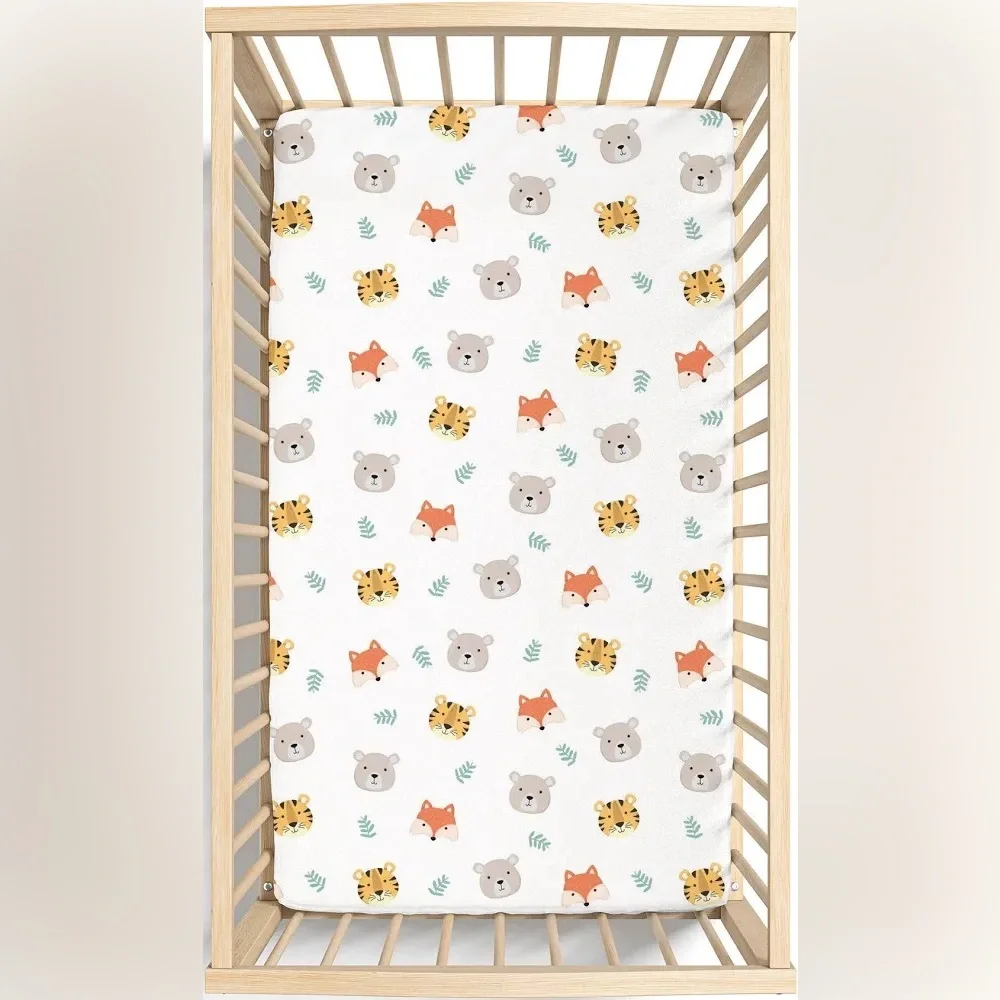 NWT Wovenx Organic Crib Sheet & Mattress Protector | Animal Print